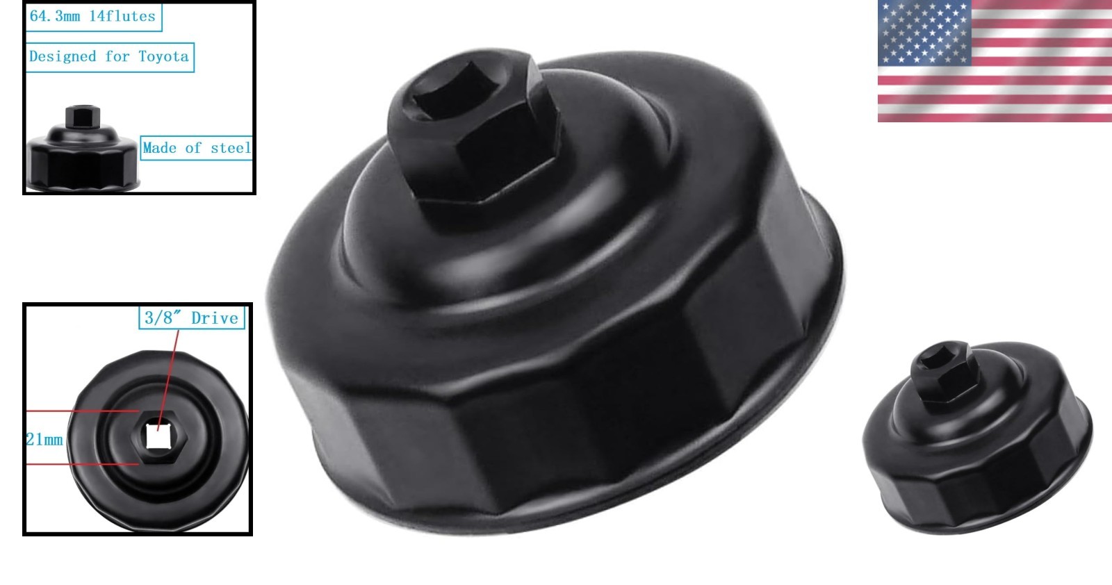 Professional 65mm 14 Flutes Oil Filter Wrench – Lightweight & Durable