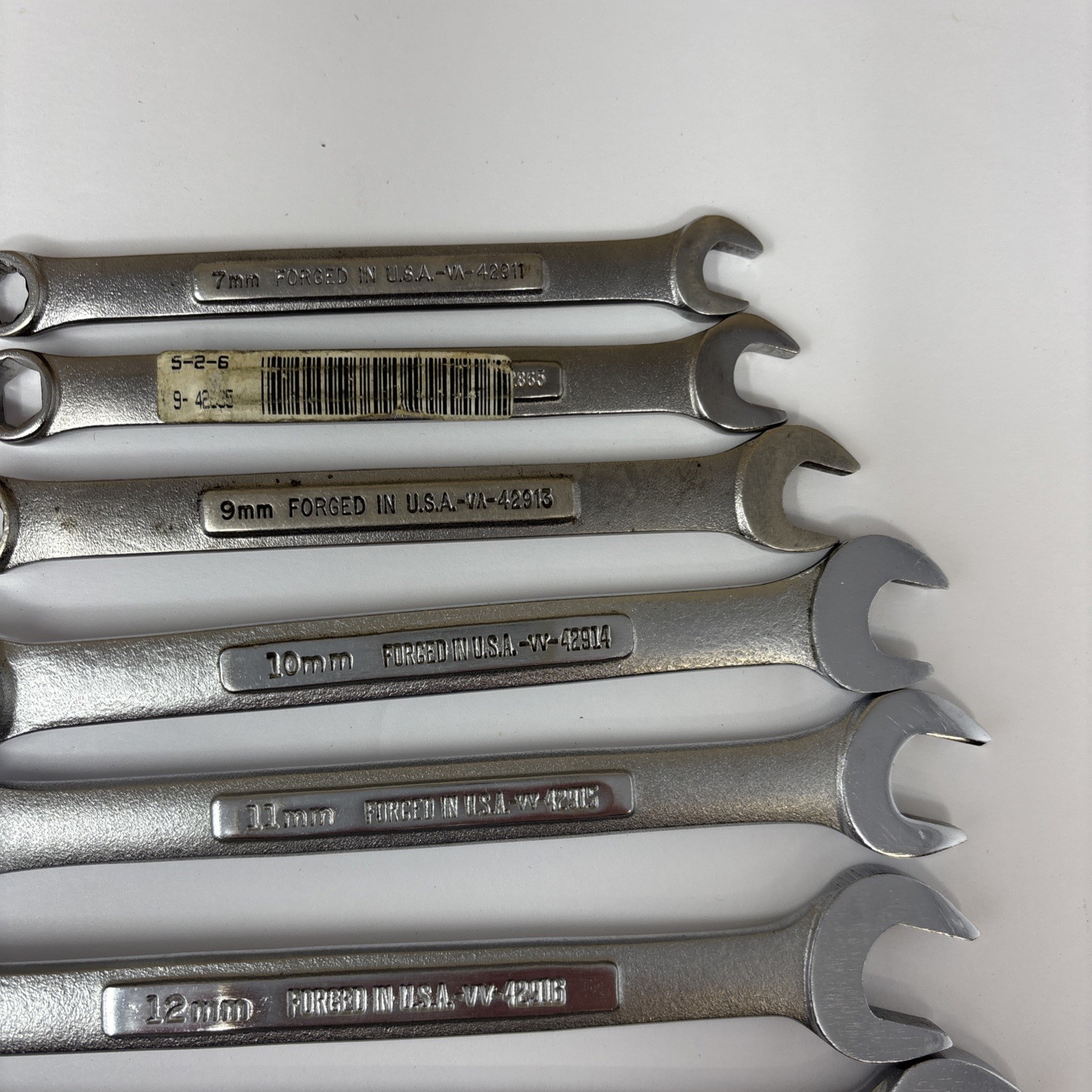 Craftsman Metric 12 pc Combination Wrench Set 7mm–19mm 12PT V^/VV USA No 18mm