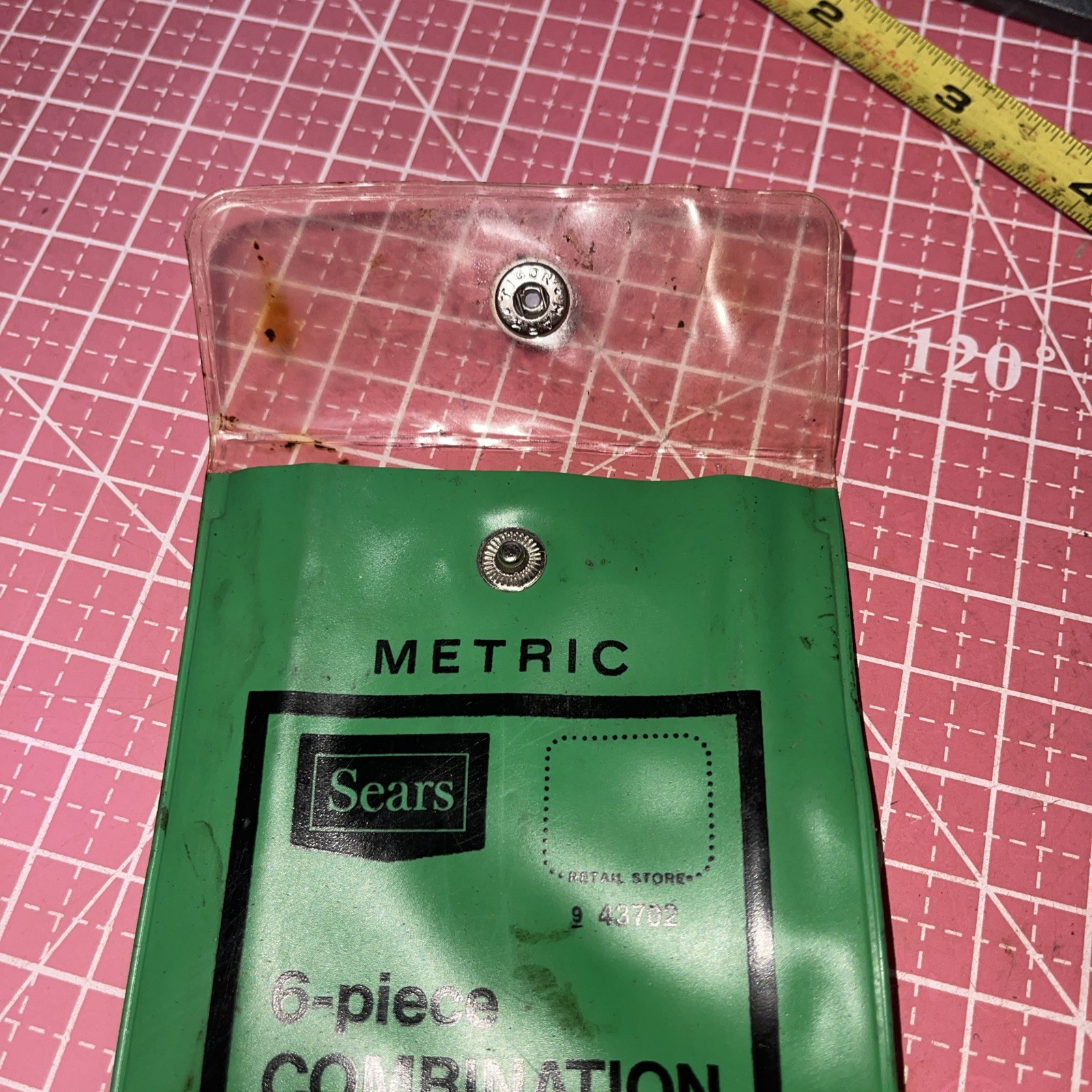 Sears 43702 Green Plastic 6 Piece metric Combination Wrench Set Case Only