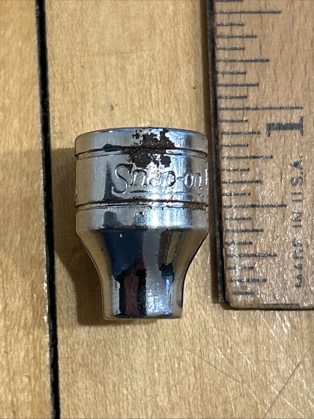 Snap On 3/8″ Drive 1/4″ Shallow 12pt SAE Socket F081 Patent No. 3273430 USA Made