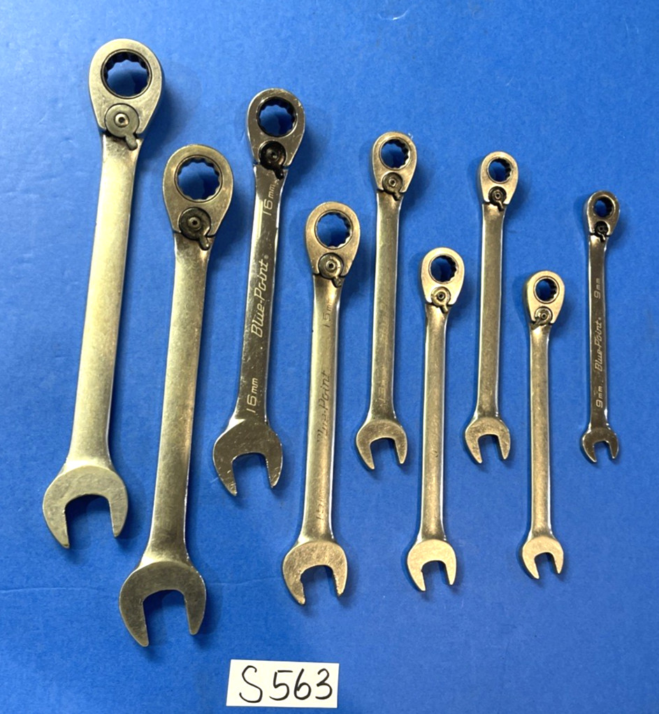 BLUE-POINT TOOLS 9 PIECE METRIC RATCHETING REVERSABLE WRENCHES 9MM – 19MM