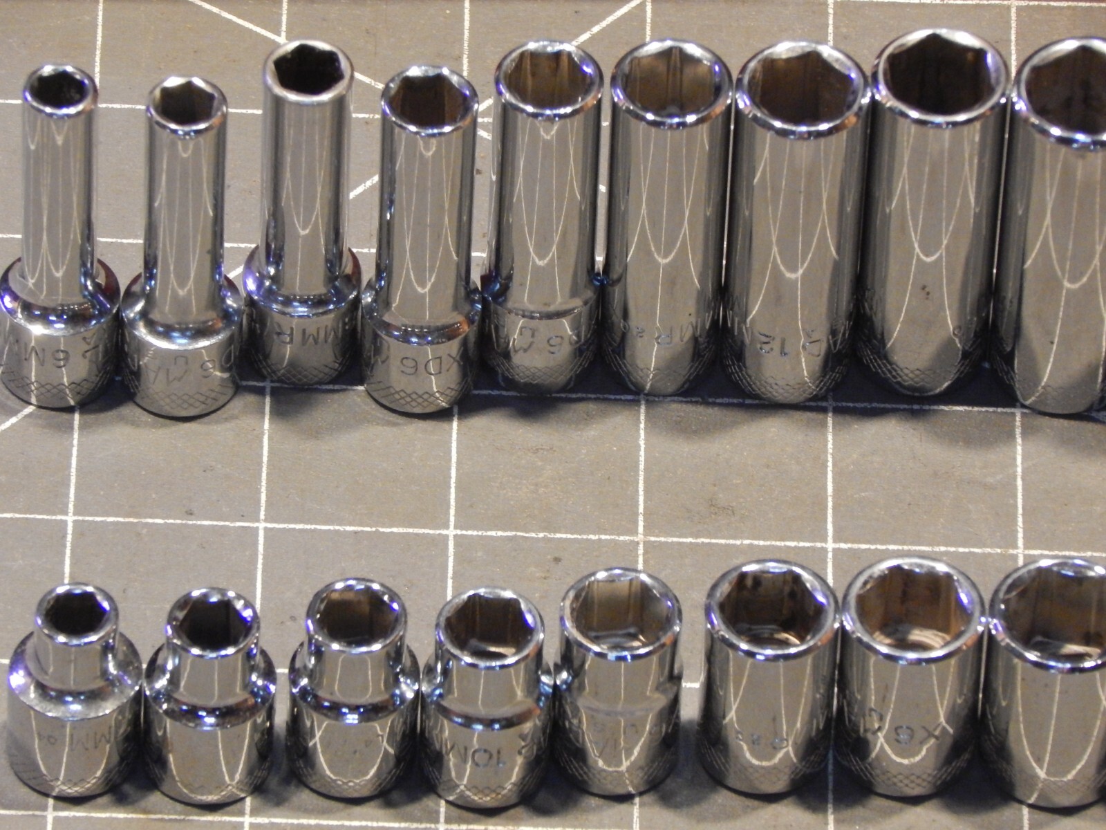 Mac Metric 38Pc 3/8 Drive General Service Set Socket 6MM 19MM Metal Box Dr
