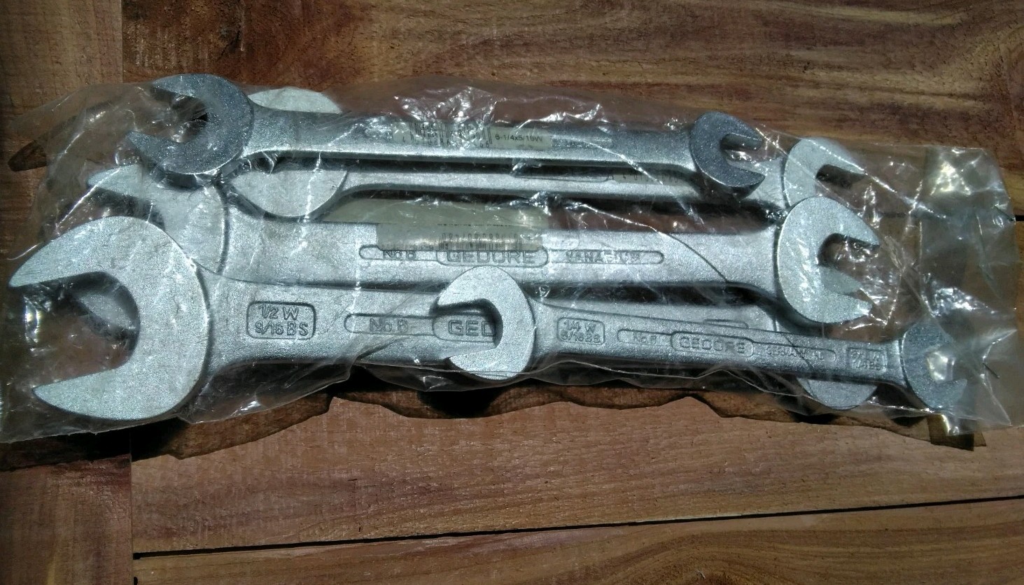 VTG NOS GEDORE 6-06 W VANADIUM DBL OPEN END WRENCH SET 6 PC AUTO WHITWORTH GERMA