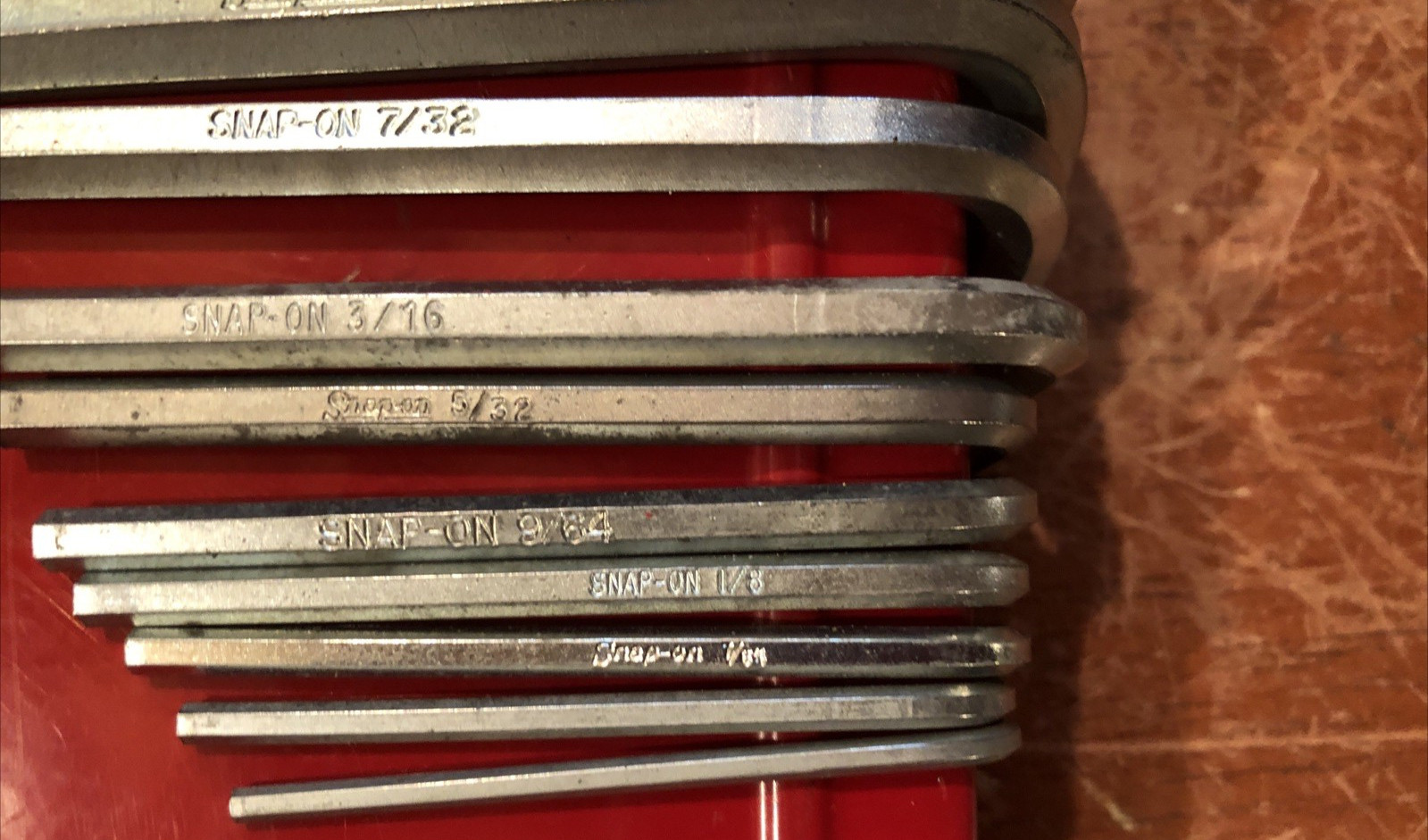 Snap-on Tools USA SAE Hex Red Metal Case Only 10 wrenches are SnapOn