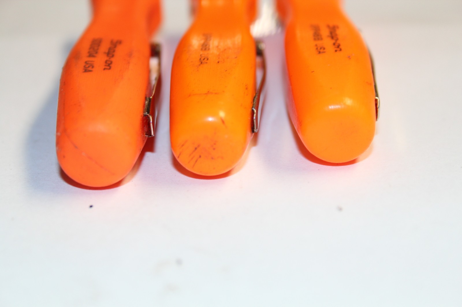 SNAP-ON TOOLS 3-PIECE LOT OF Flat Tip Pocket Screwdriver (Orange) USA