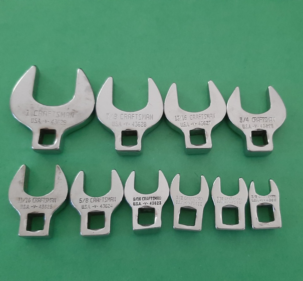 Craftsman USA 3/8″ Drive SAE 10pc 3/8″ to 1″ (no 15/16) Crow Foot Wrench Set