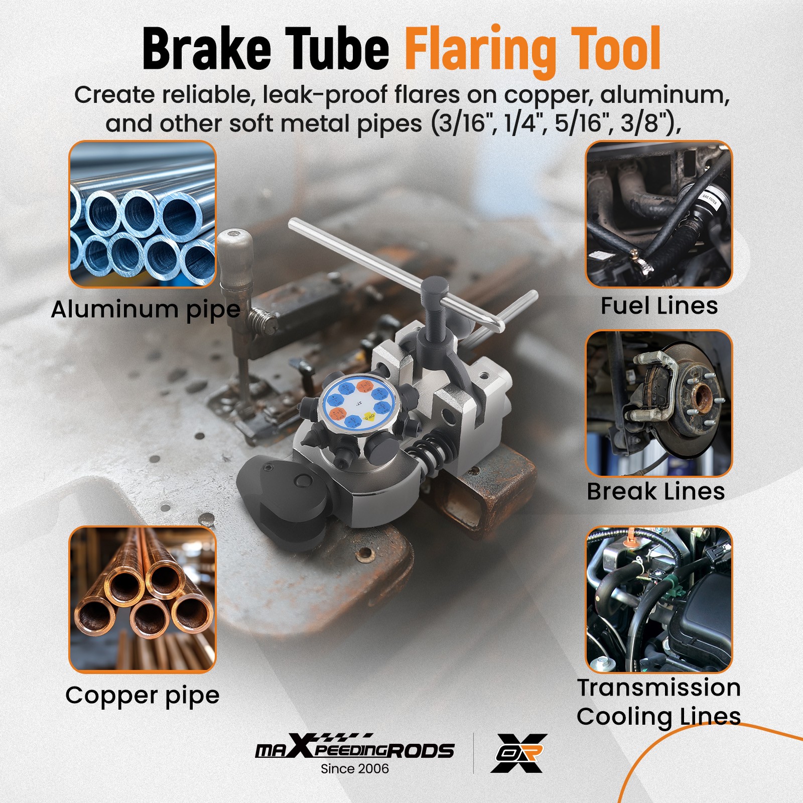 37° 45° Brake Line Flare Kit Double Single Bubble 3/16″ 1/4″ 5/16″ 3/8″