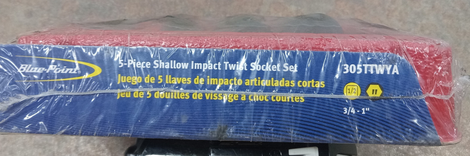 Blue-Point 305ttwya 3/4-1” Shallow Twist Impact Socket Set Sealed New