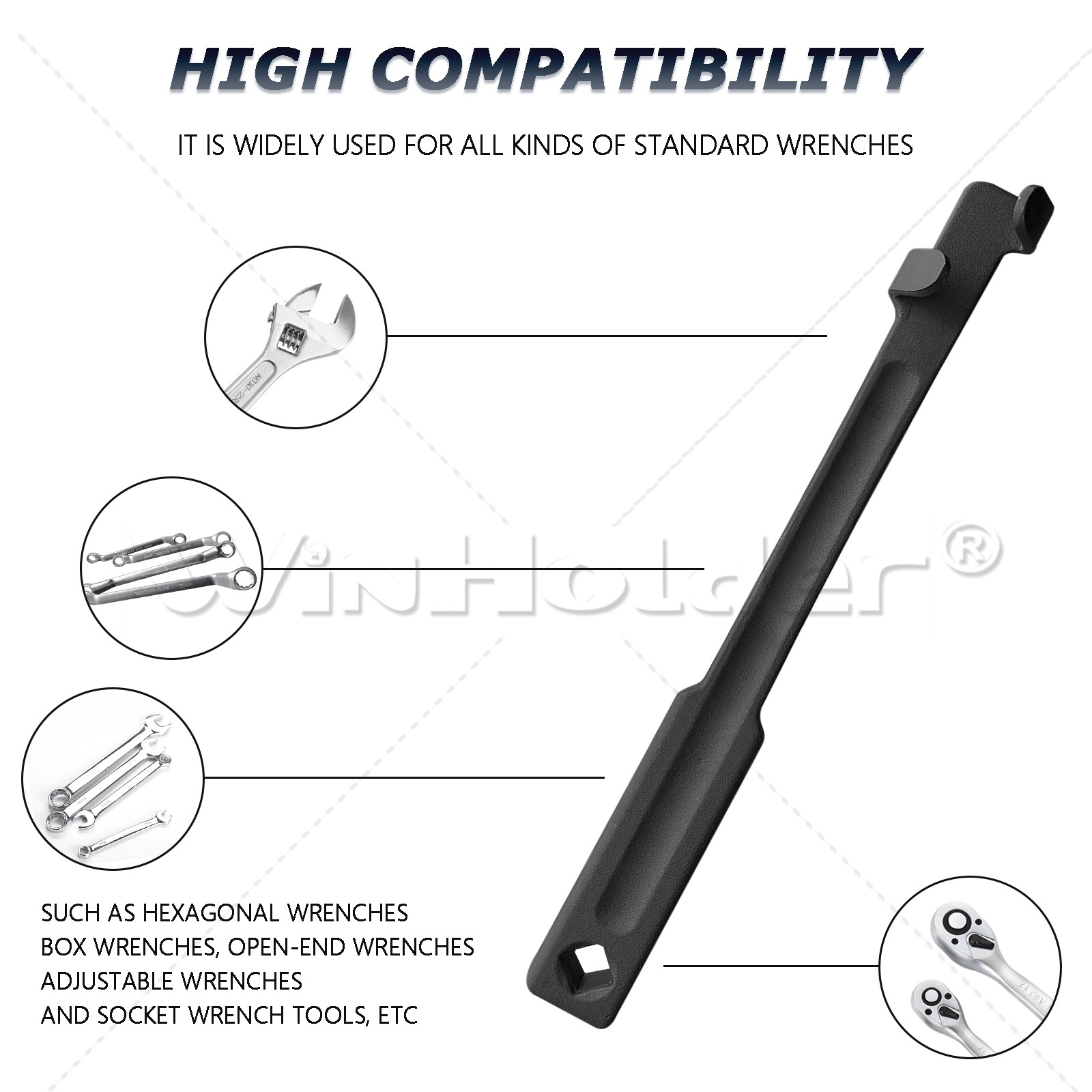 Mechanical wrench extension tool rod 1/2 torque wrench for open wrench extender