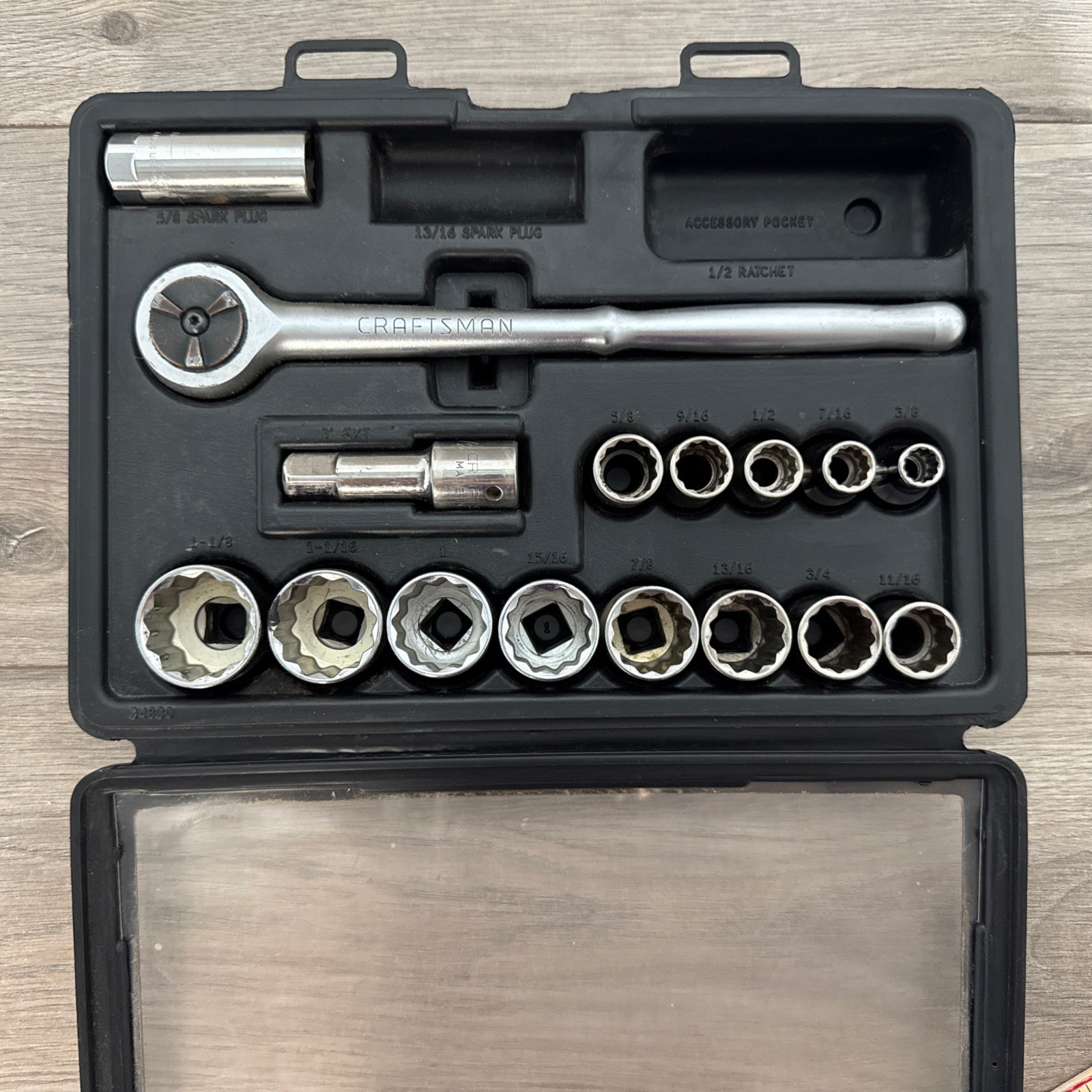 Sears Craftsman 34830 1/2” Drive Socket Ratchet Set 16 Pc Metric 12 Pt USA