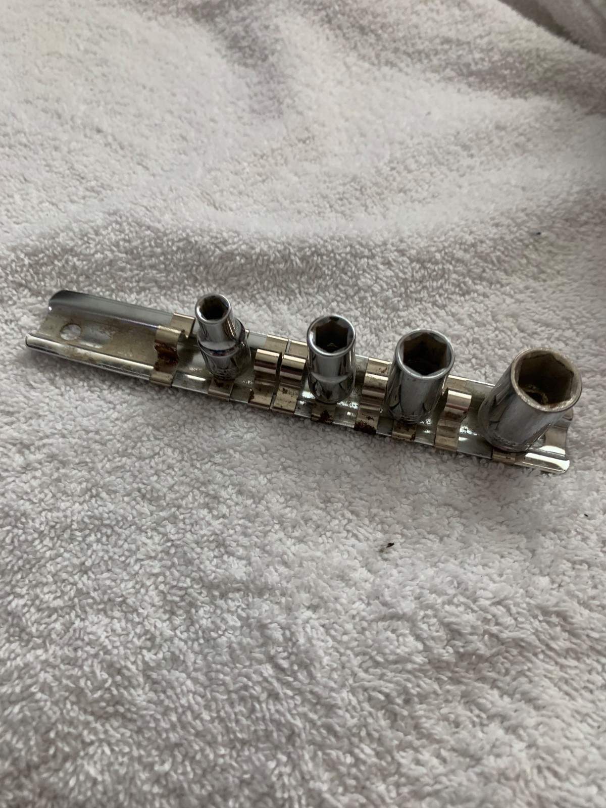 4- Work Force Sockets 6 Point 1/4” Drive, Metric 5, 7, 9 and 11mm