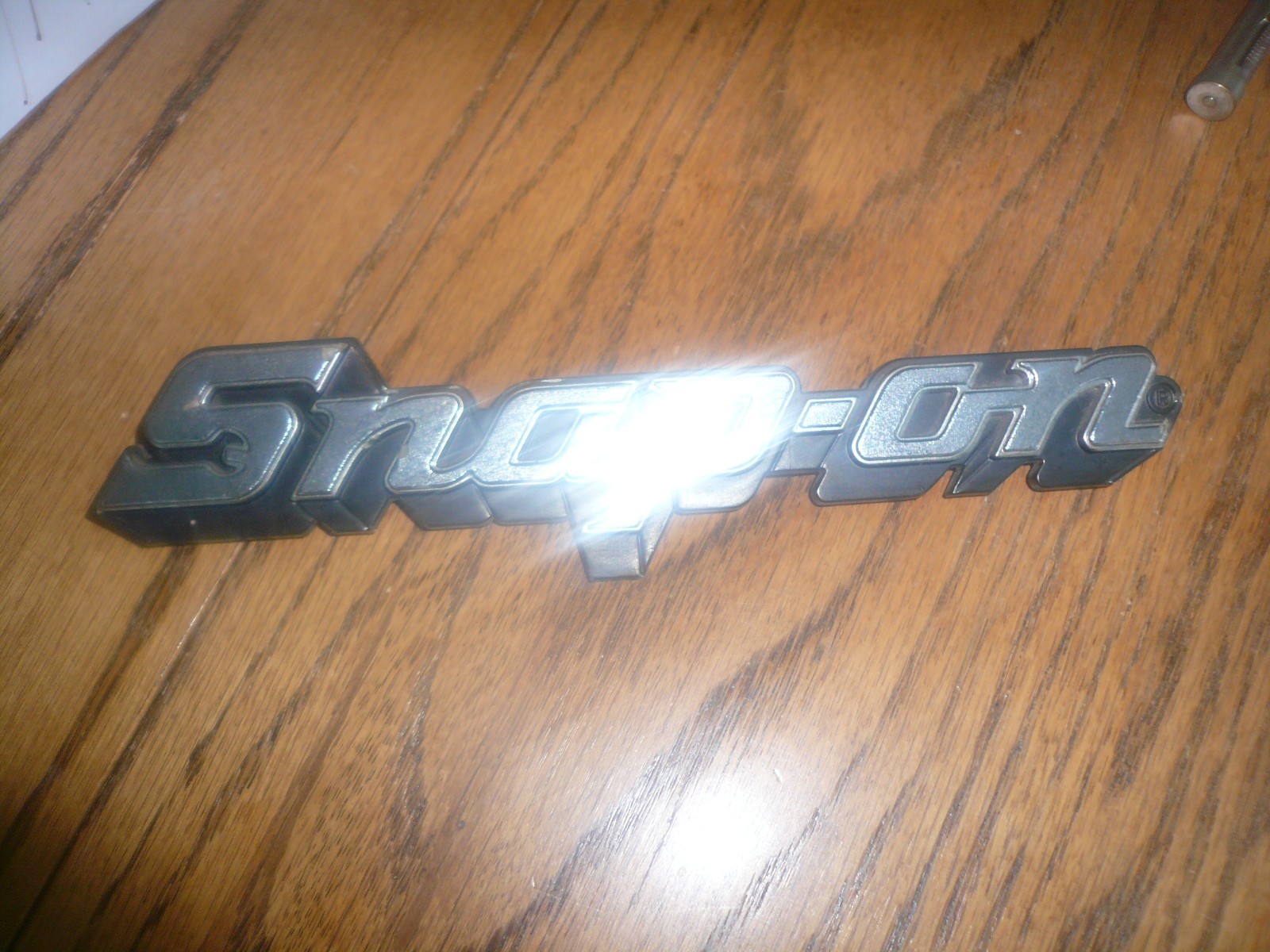 SNAP-ON LOGO TOOL BOX CART 3D ROLL CAB CHROME BADGE EMBLEM DECAL ORIGINAL