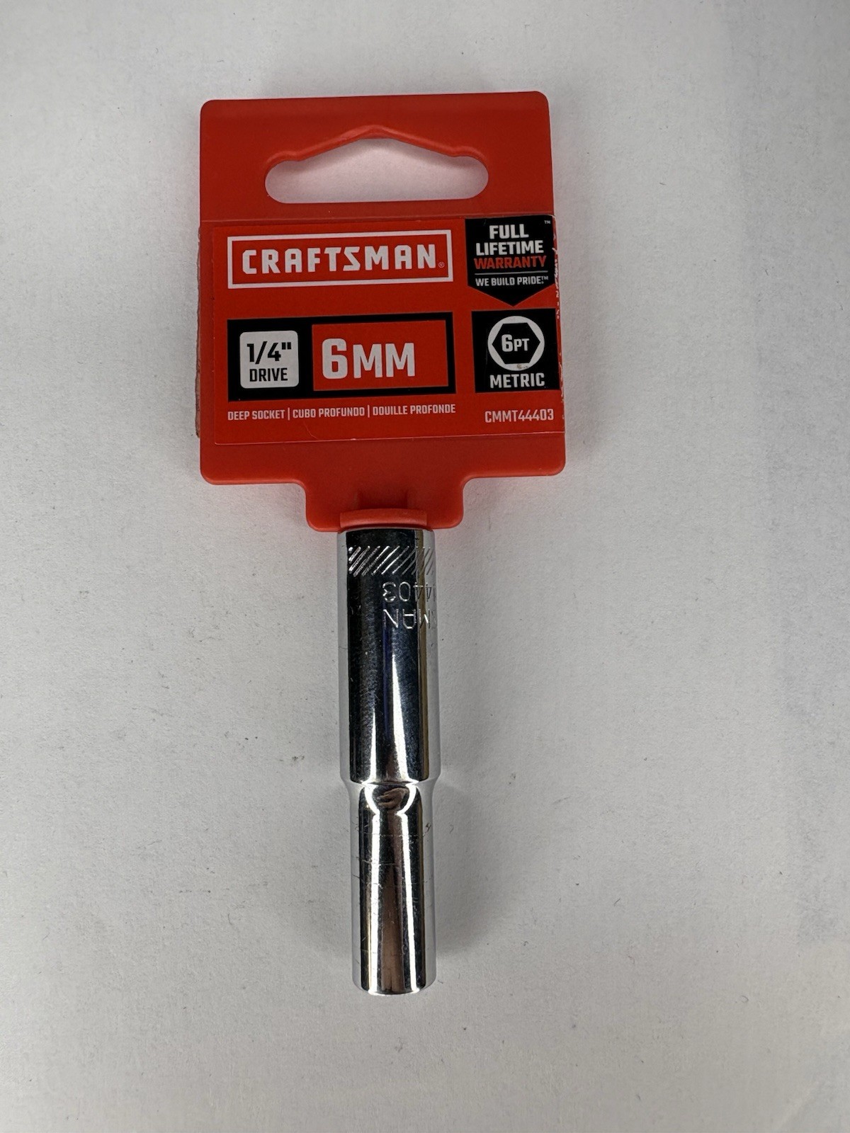 NWT Craftsman 1/4 Drive 6MM 6 Point Metric Deep Socket CMMT44403