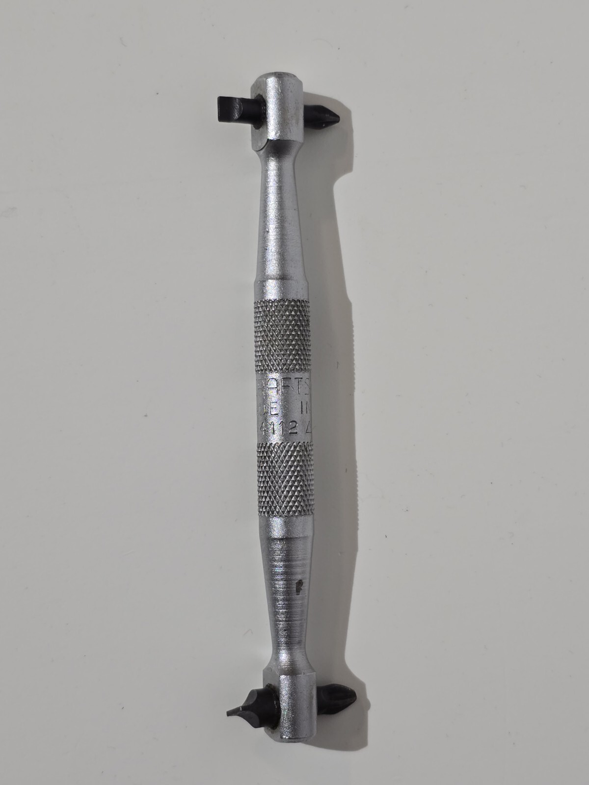 Vintage Craftsman USA Made 9 4112 TRIANGLE LOGO WF Offset 4-Way Screwdriver