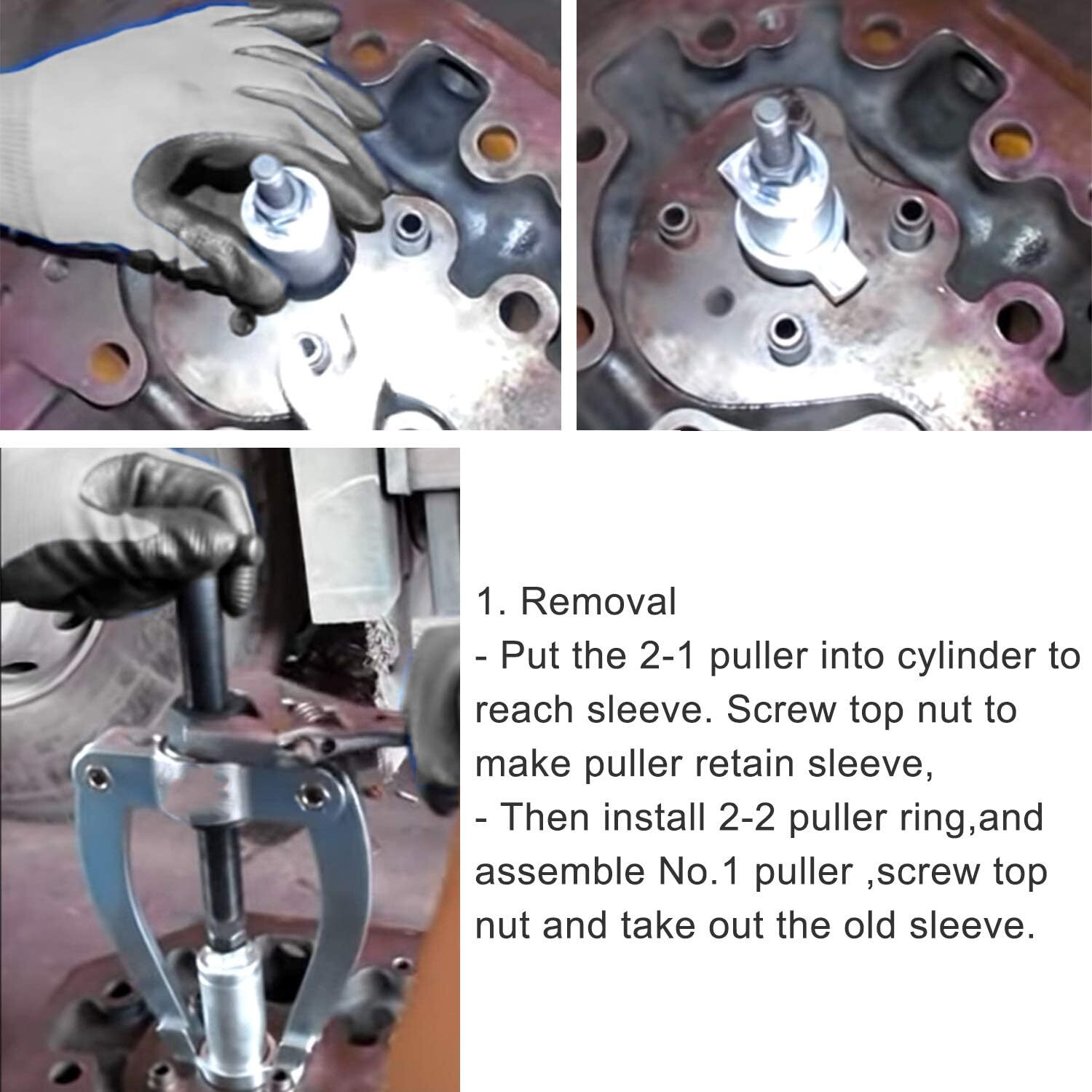 INJECTOR SLEEVE NOZZLE CUP TUBE REMOVAL & INSTALL TOOL FOR VOLVO D11 D12 D13 D16