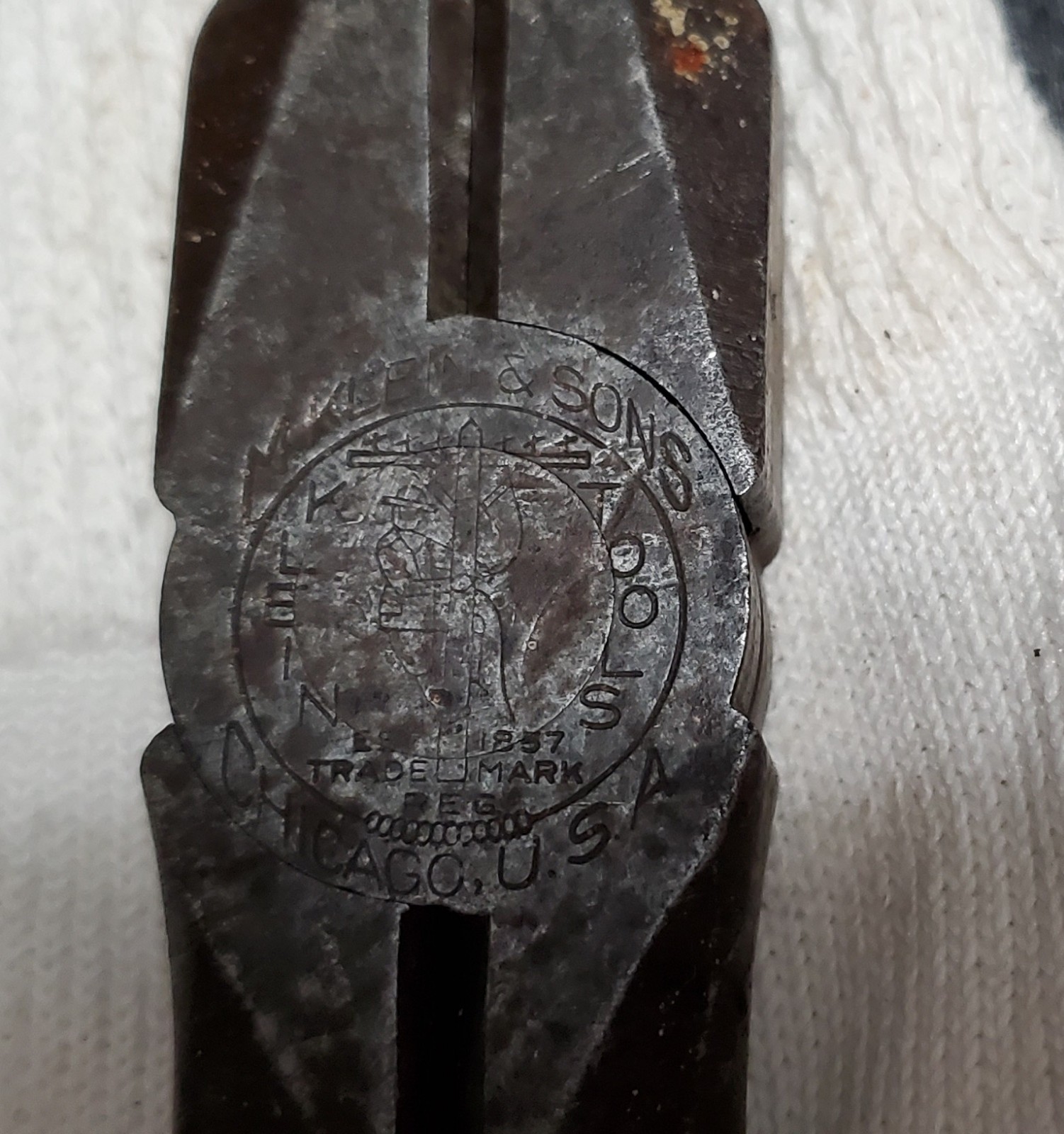 Vintage M. Klein Lineman Pliers 1857 Trademark Reg Chicago USA X L EL 1943 ?