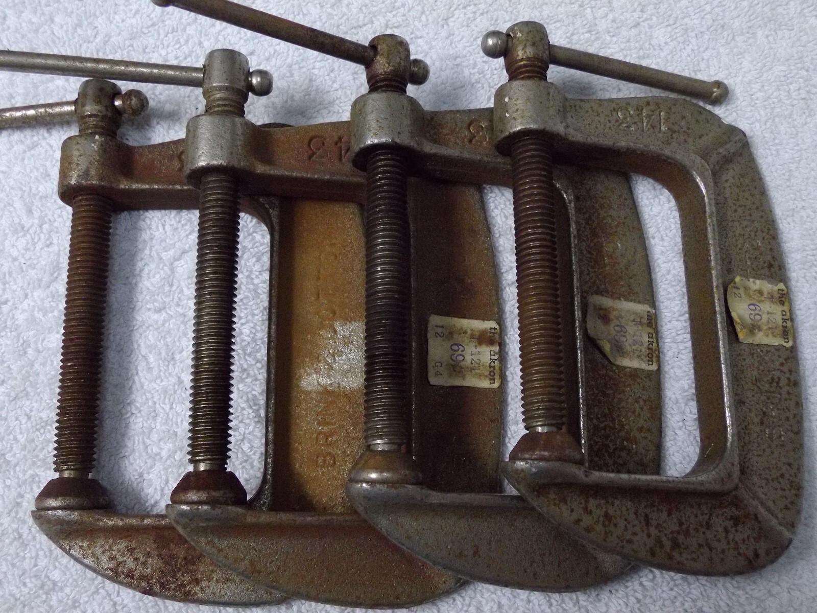Vintage B&C Brink & Cotton 143 Made in USA 3″ C Clamp Set of 4