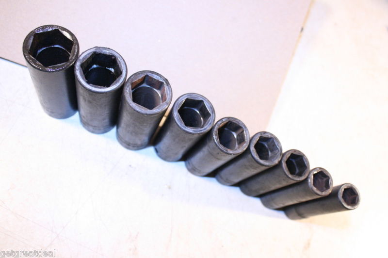 SNAP-ON TOOLS 1/2″ DRIVE DEEP IMPACT 6-POINT SOCKET SET 1/2-1″ 9 PIECES