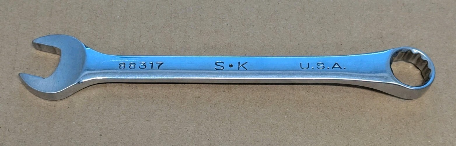 S-K Tools 88317 17mm 12-Point Metric Combination Wrench SuperKrome USA