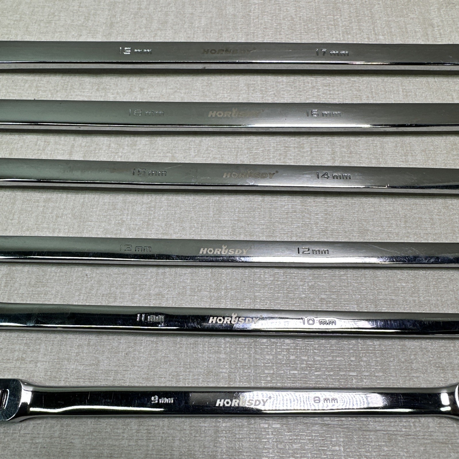 HORUSDY 6-Piece Large Wrench Set with Rolling Pouch Metric Chrome Vanadium Steel