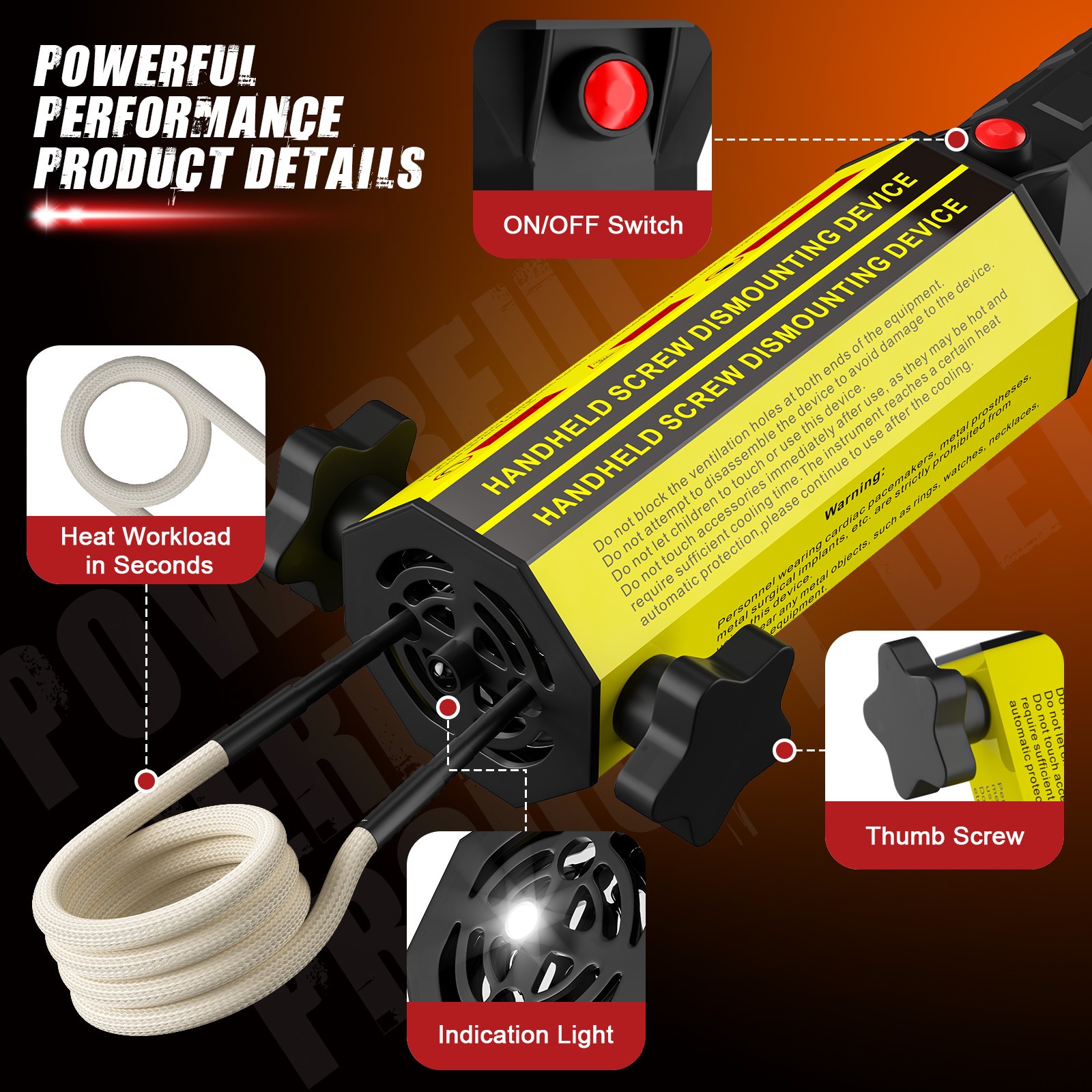 Magnetic Induction Heater Kit with 8 Coils 1200W 110V for Rusty Screw Removing
