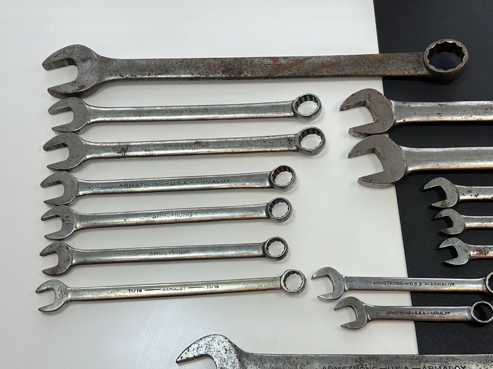 🇺🇸Armstrong Tools USA 16pc Mixed Wrench Lot Including 1-1/2 & 32mm Large Sizes