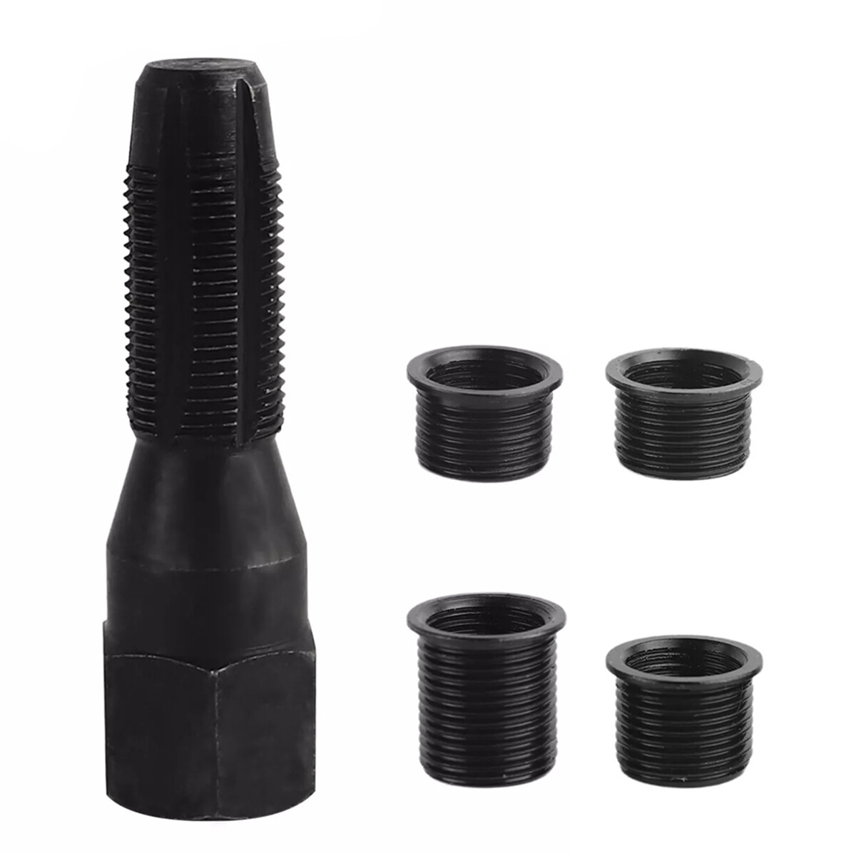 14mm Spark Plug Rethread Thread Repair Kit Helicoil Reamer Tap Tool w/ 4 Inserts