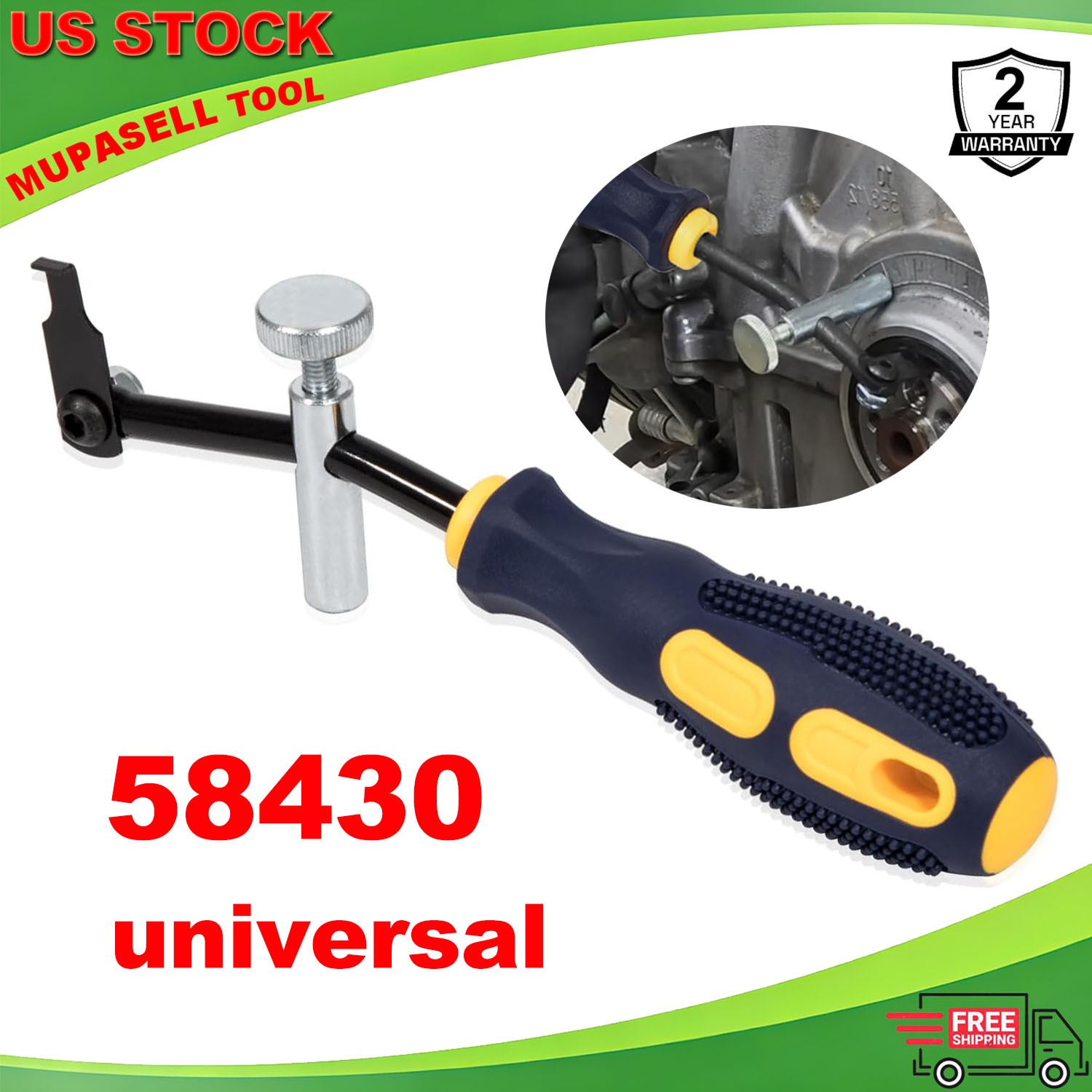Shaft Type Seal Puller W/ Spare Hook Crankshaft Camshaft Remover Auto Tool 58430