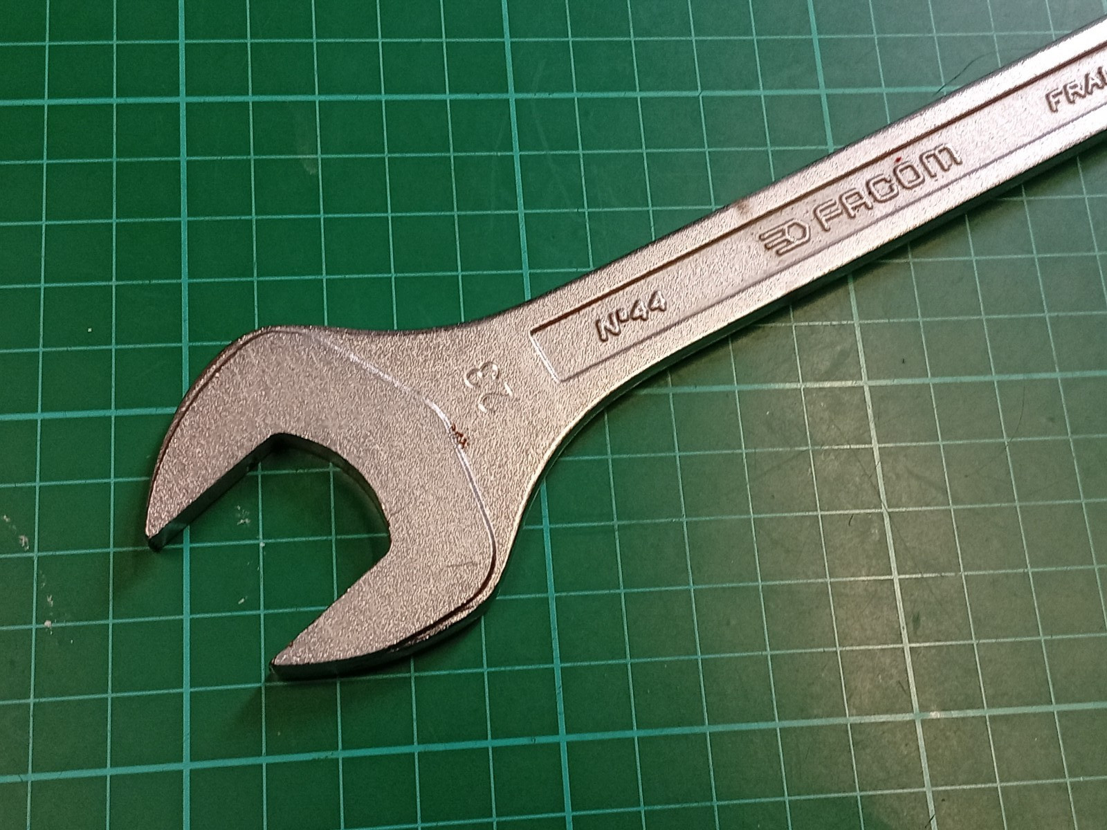 Facom No44, 21mm x 23mm, Vanachrome, Open Ended Spanner, Made In France