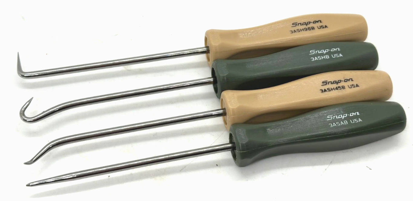 Snap On Tools COMBAT Tan Green Pick Hook Set Screwdriver Puller Cotter Awl Lot