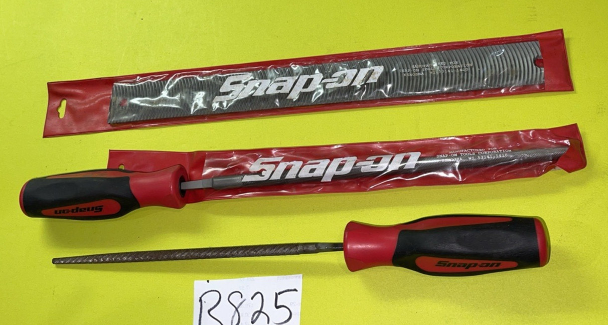 SNAP-ON TOOLS 3 PIECE MIXED FILES SOFT GRIP RED HANDLES