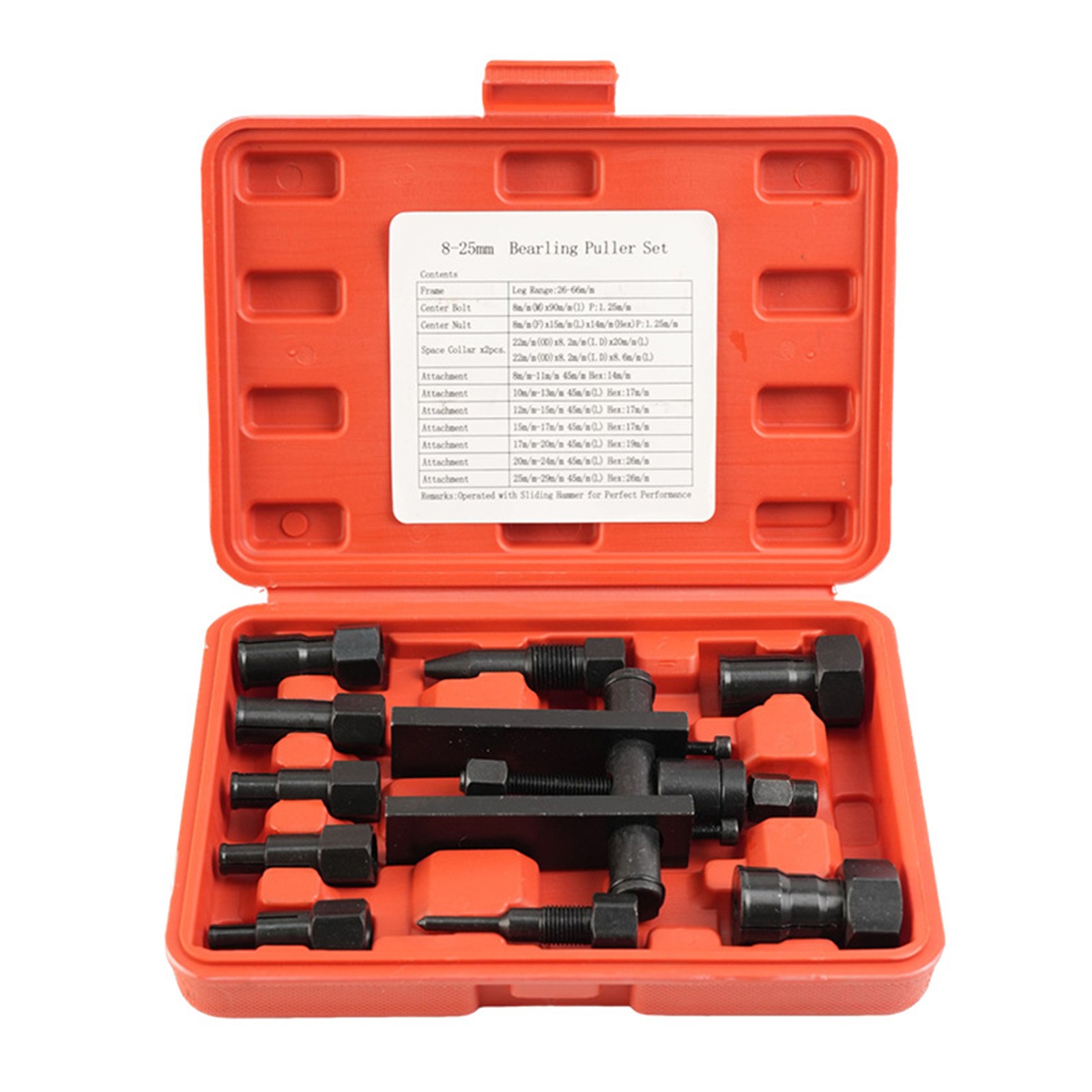 One Set 10 Piece Inner Bearing Pullers Set Manual Bearing Removal Tools for