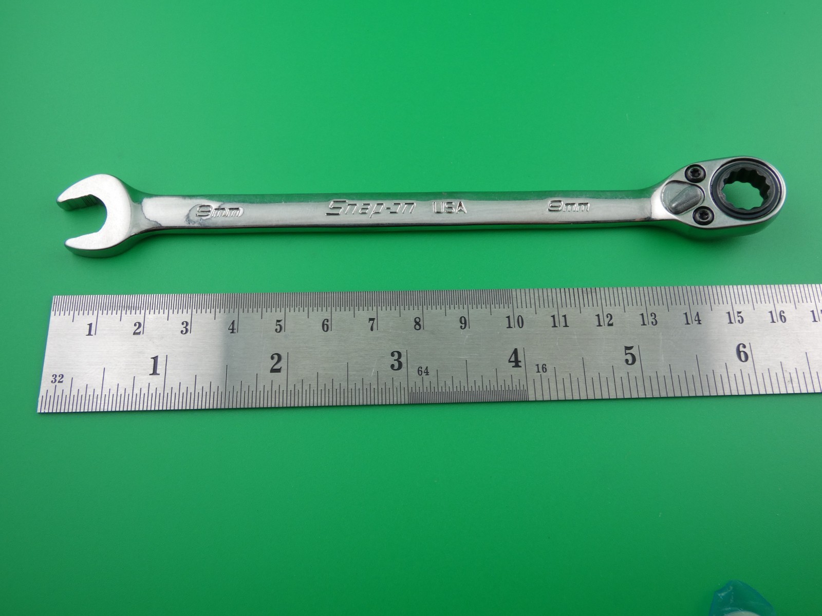 Snap-On USA 9mm Flank Drive Plus Reversible Ratcheting Wrench SOXRRM9