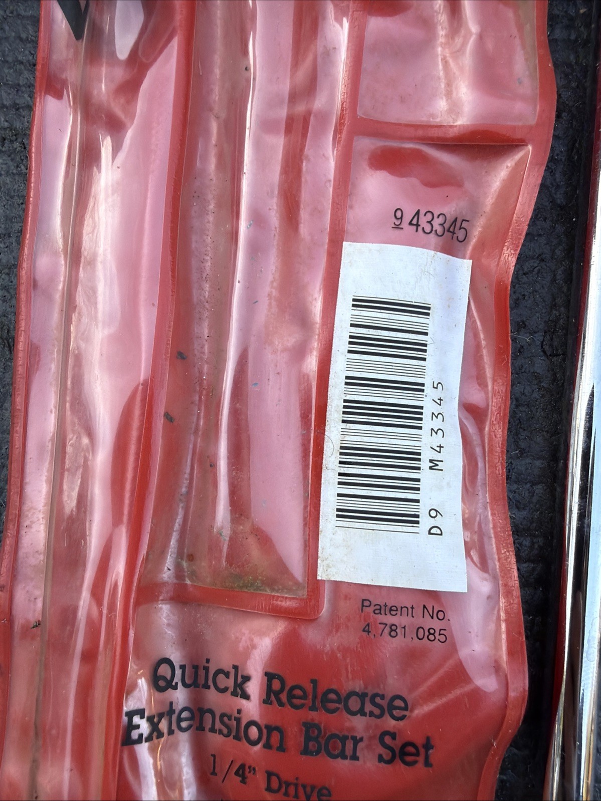 Sears Craftsman USA Nos 1/4” Quick Release Extension Bar Set 43345 3/6/10”