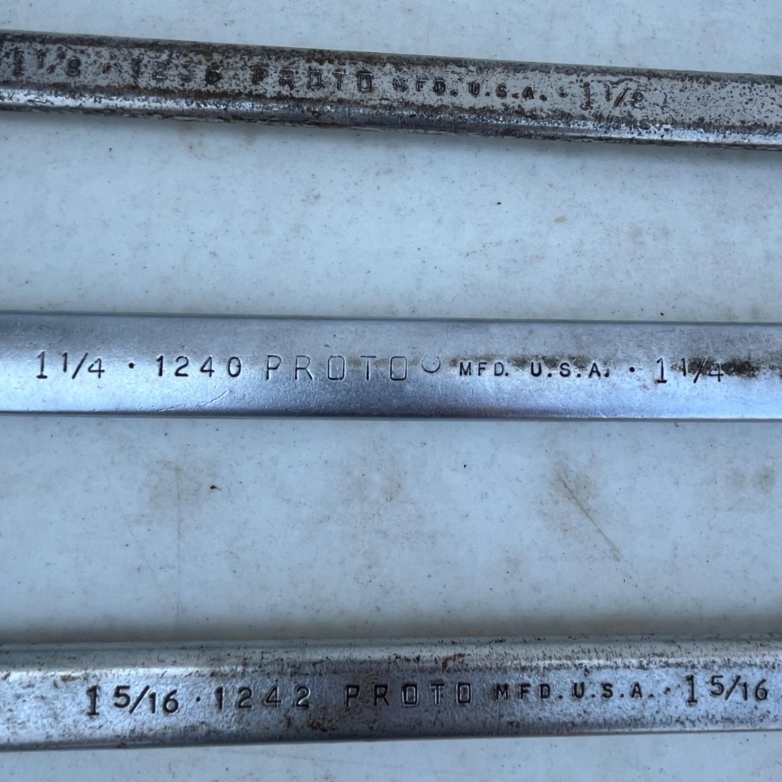 PROTO TOOLS 4 PC 12 pt COMBINATION WRENCH SET 1-1/8” TO 1-7/16” 1236-1246