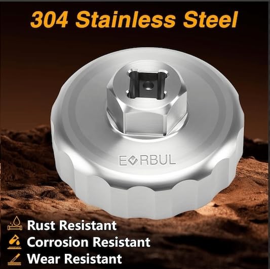 EVRBUL Upgraded 64.3mm Oil Filter Cap Wrench Tool 14 Flute for Toyota Lexus SS