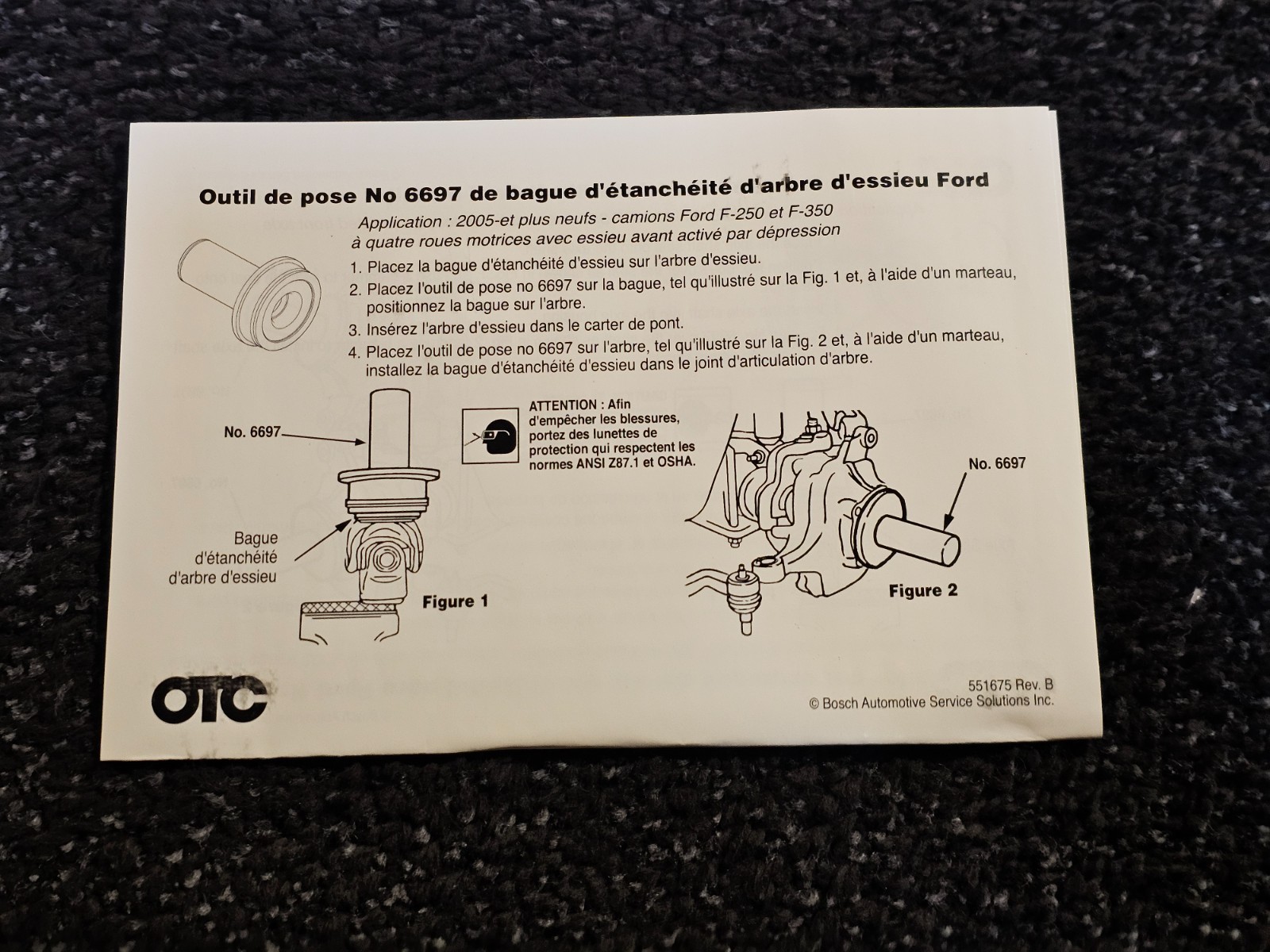 OTC 6697 Wheel Knuckle Vacuum Oil Seal Installer for 2005-2022 F-250 Super Duty