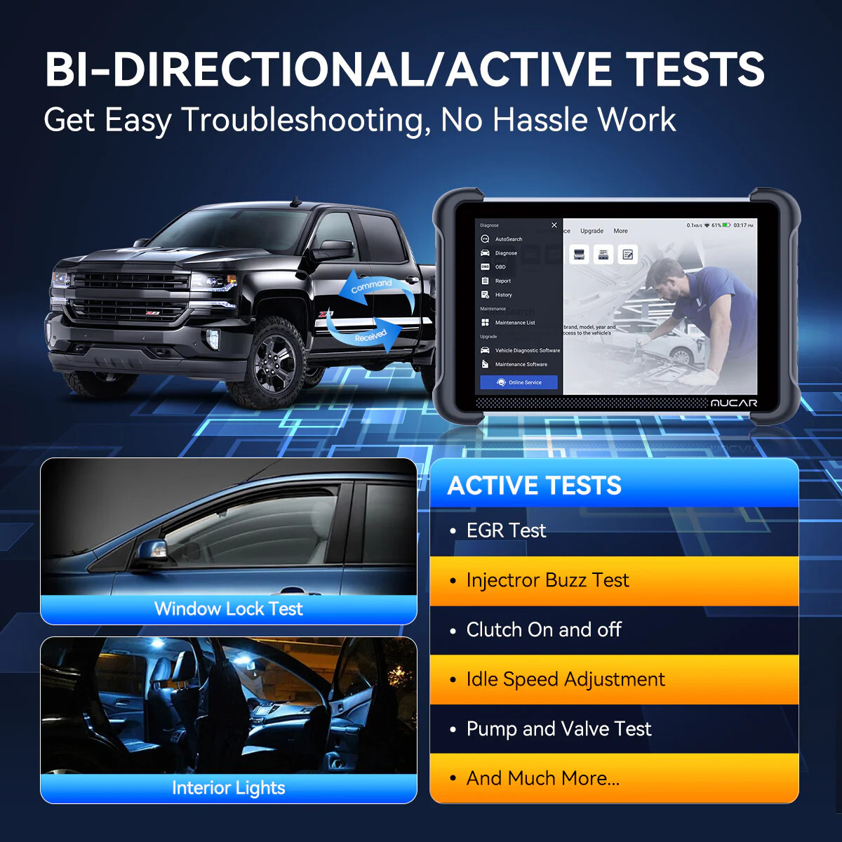 MUCAR 892BT Car System Bidirectional Scanner AI Diagnostic Tool 35+Services FREE