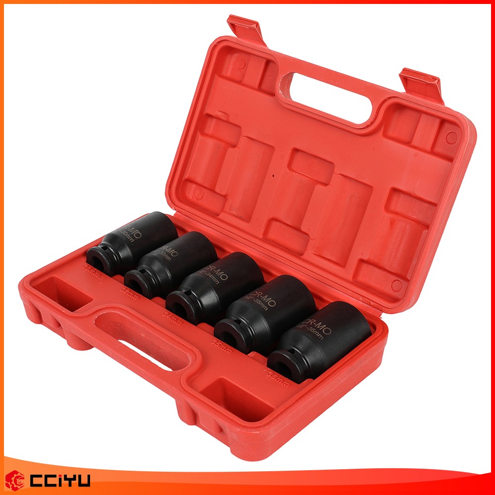 1/2″ Deep Spindle Axle Nut Socket Set 12 POINT METRIC 30 32 34 35 36mm 5pcs