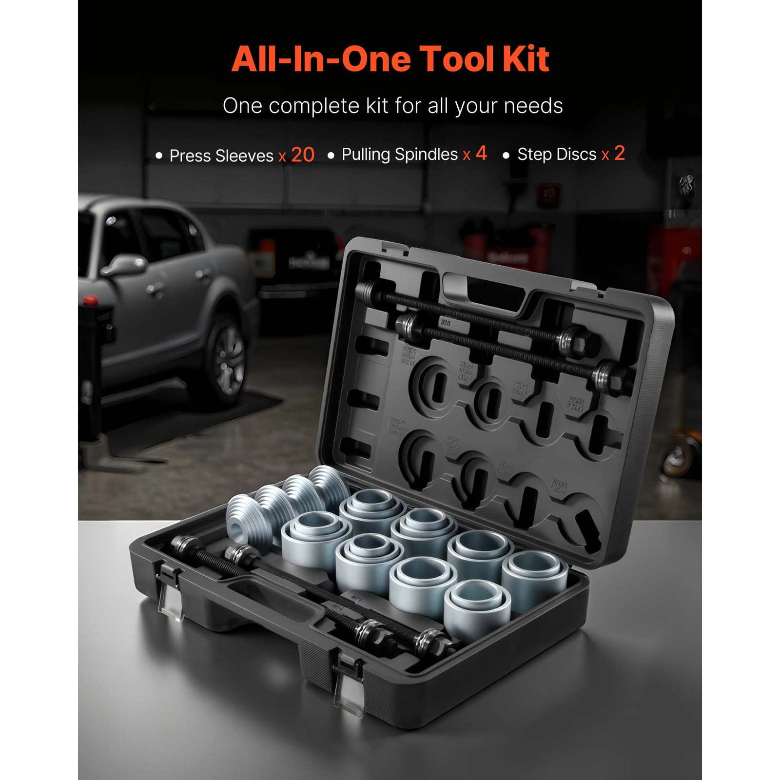 Pull and Press Sleeve Kit Bush Bearing Removal Insertion Tool Set 28 PCS