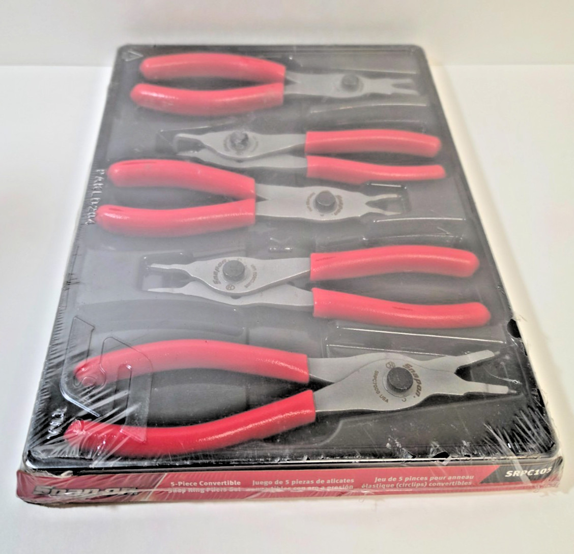*NEW* Snap-On SRPC105 5 Piece Convertible Snap Retaining Ring Pliers Set RED