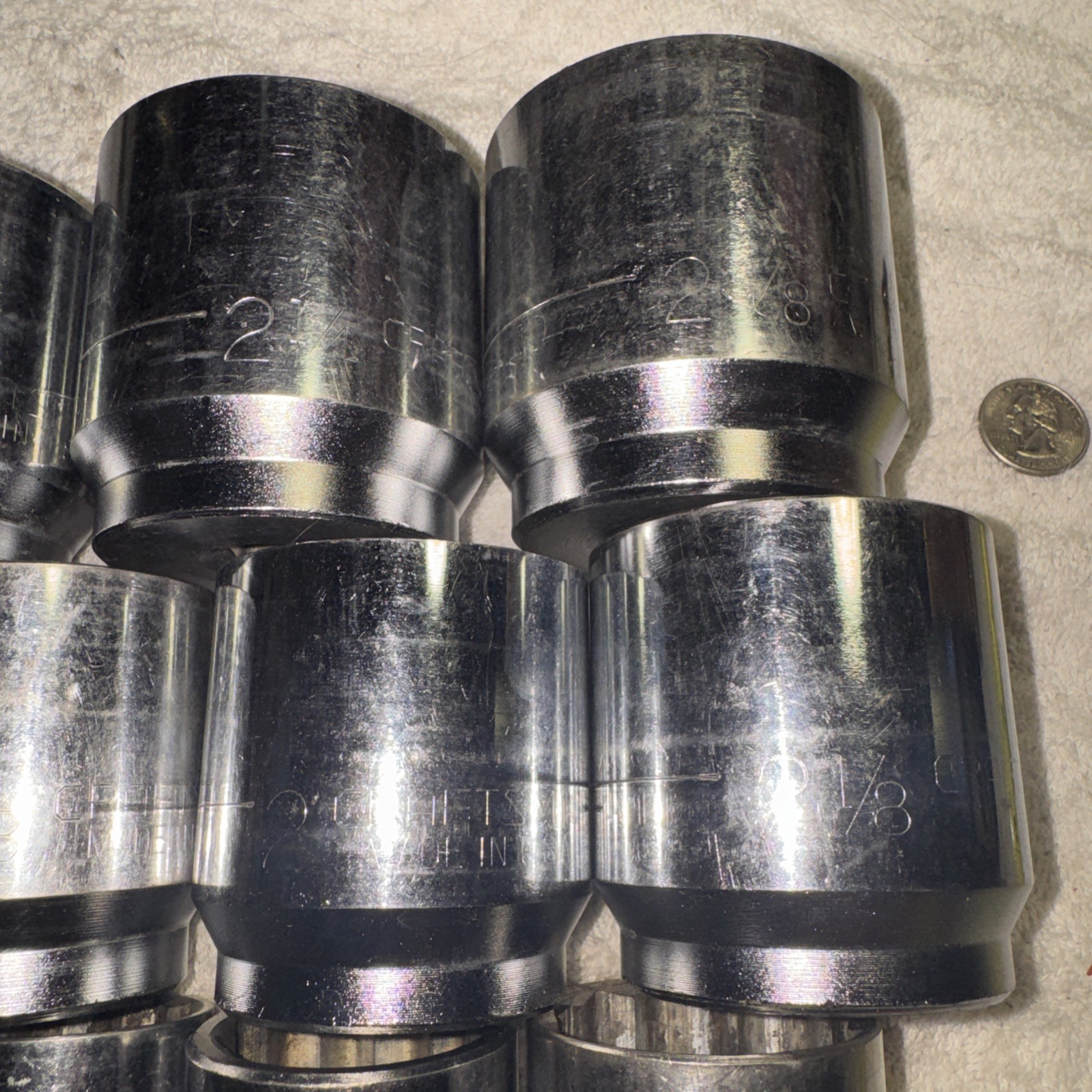 LARGE Craftsman 3/8 Drive Std Socket Lot Point 12 Pieces 1 5/16” – 2 3/8” CLEAN