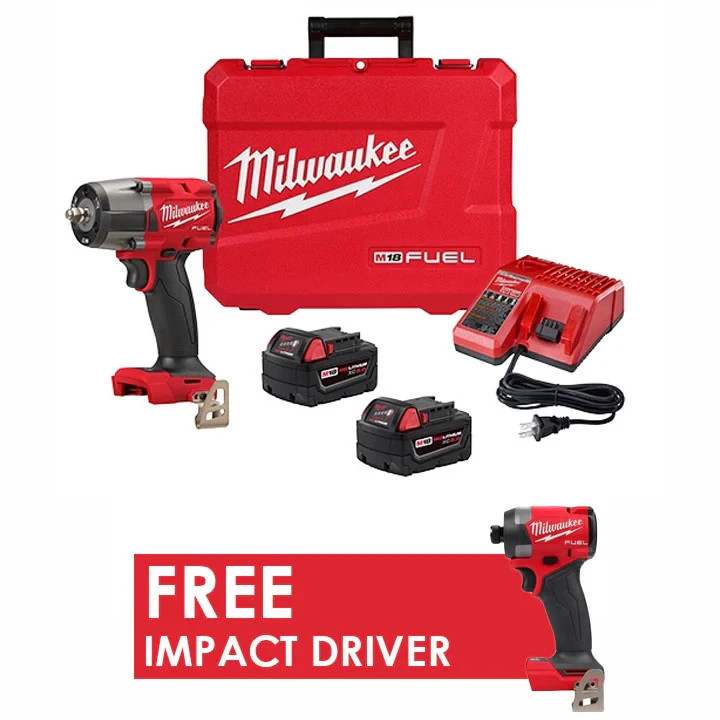 Milwaukee 2960-22R M18 FUEL 3/8 » Mid-Torque Impact Wrench Kit + FREE Hex Driver