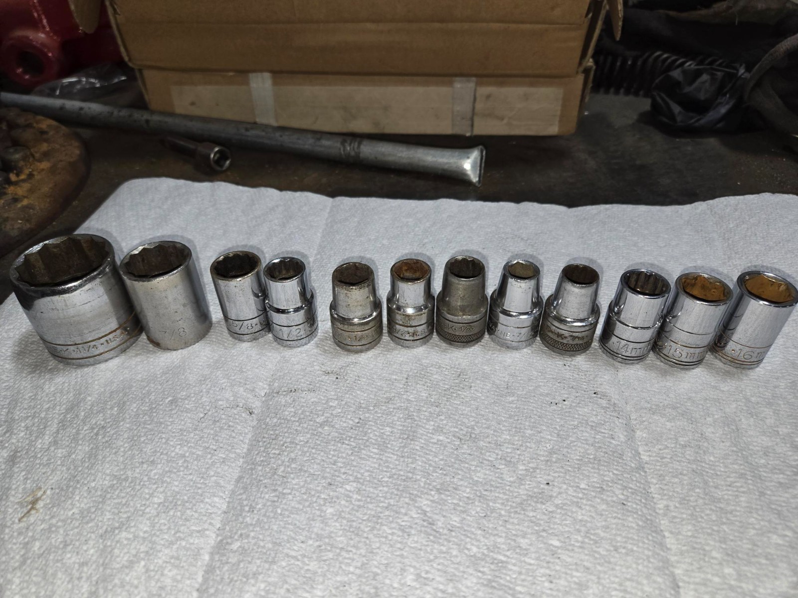 SK Socket Lot Standard & Metric 12 pieces