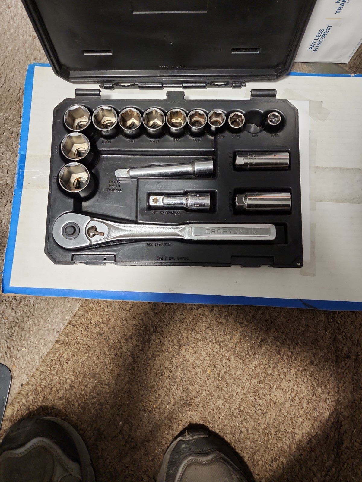 Craftsman USA 16-PC 1/2″ Drive 6 Point SAE Socket Wrench Set With Case #34790
