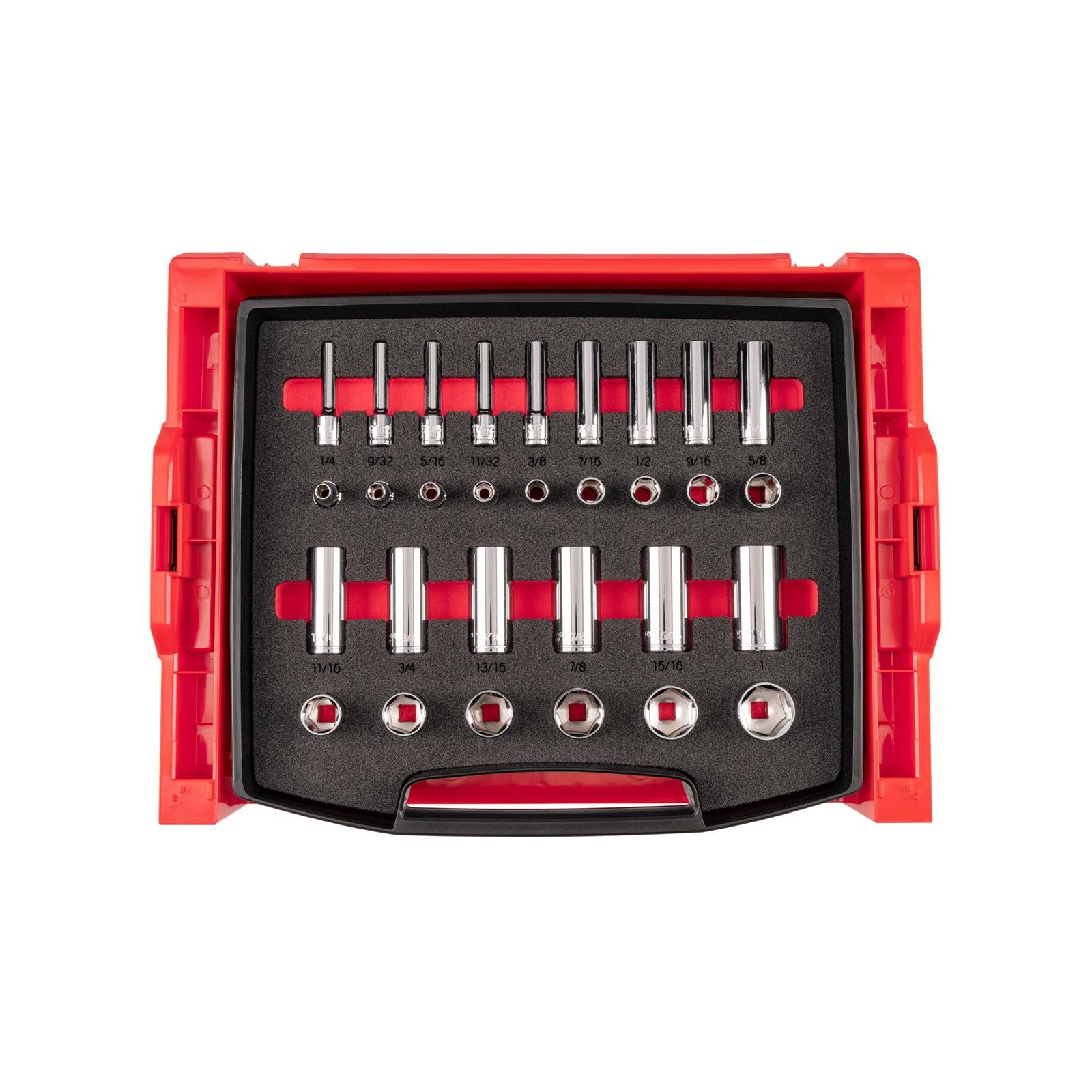 Tekton OLB94305 3/8in Socket Set, 30-Piece (1/4-1 in.)