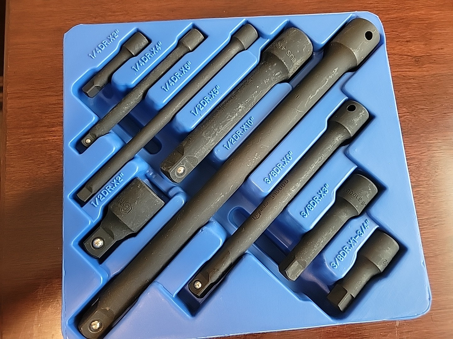 Genius Tools 9pc 1/4, 3/8 & 1/2″dr Master Impact Extension Set w/Tray #IE-2349