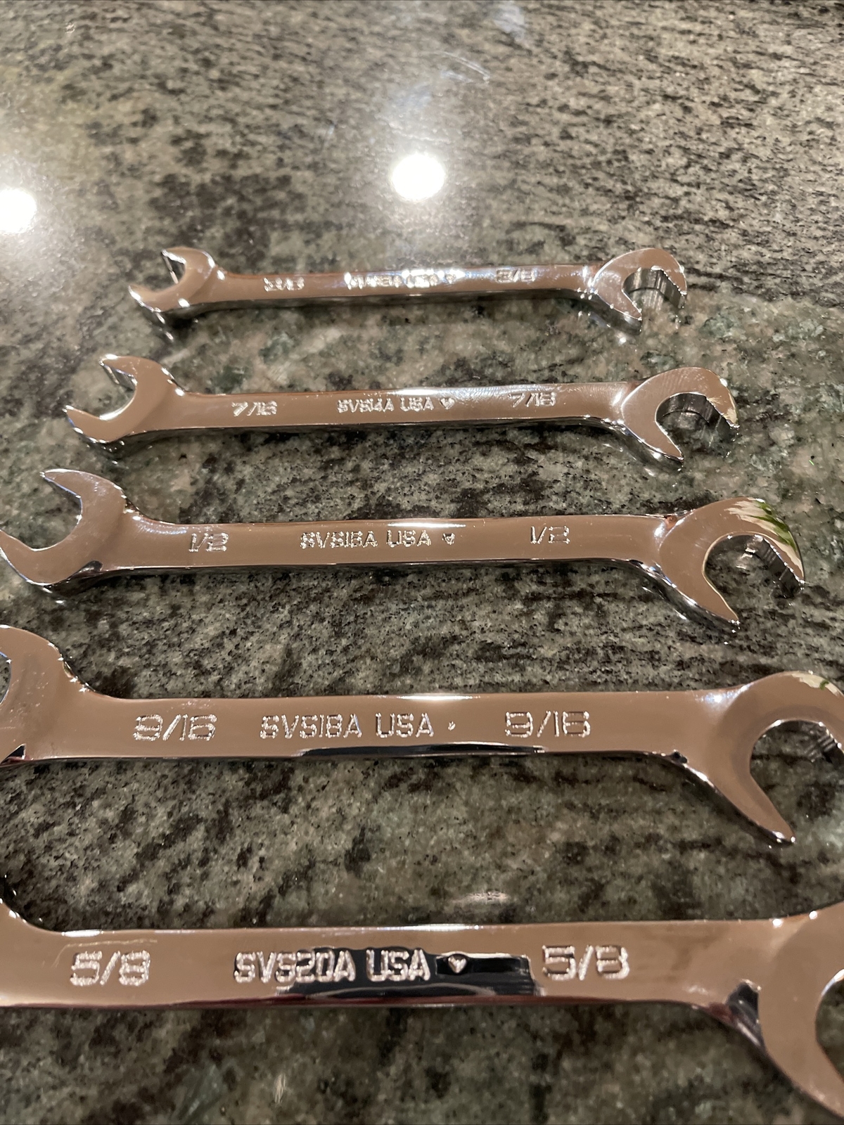 Snap On svs807a 3/8-3/4″ 7 pc flank drive plus four way angle head wrench set