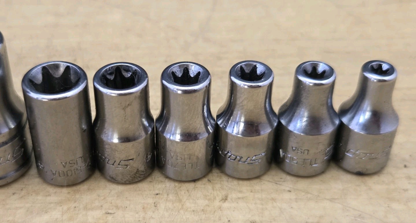 New Snap On 213AFLEY- 13 Pc Combination Drive Inverted TORX Shallow Socket Set