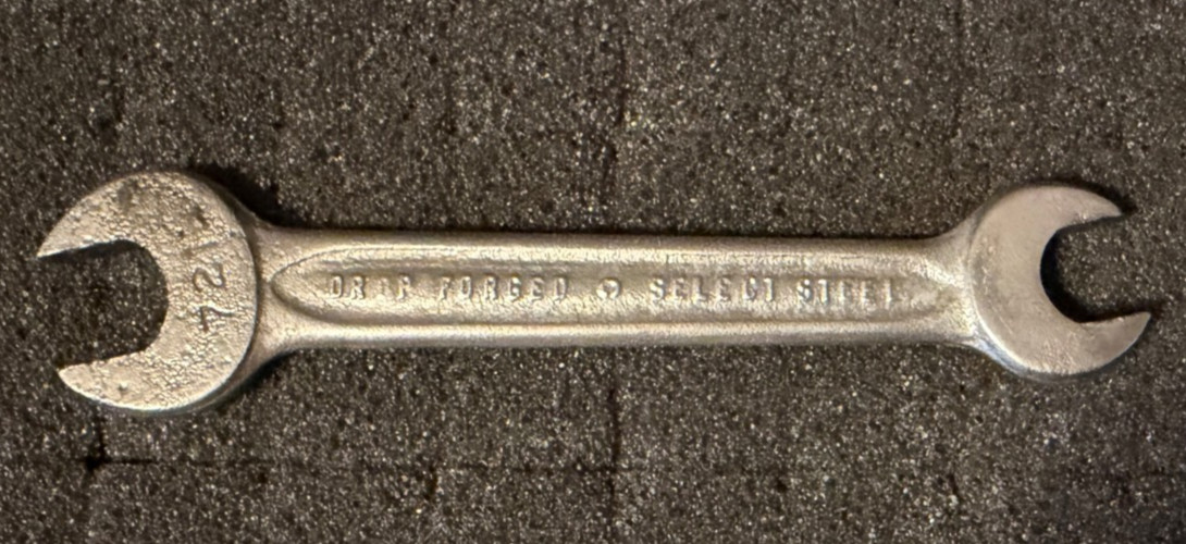 Indestro #721 Drop Forge Select Steel Double Open End Wrench 3/8″ x 5/16″ USA